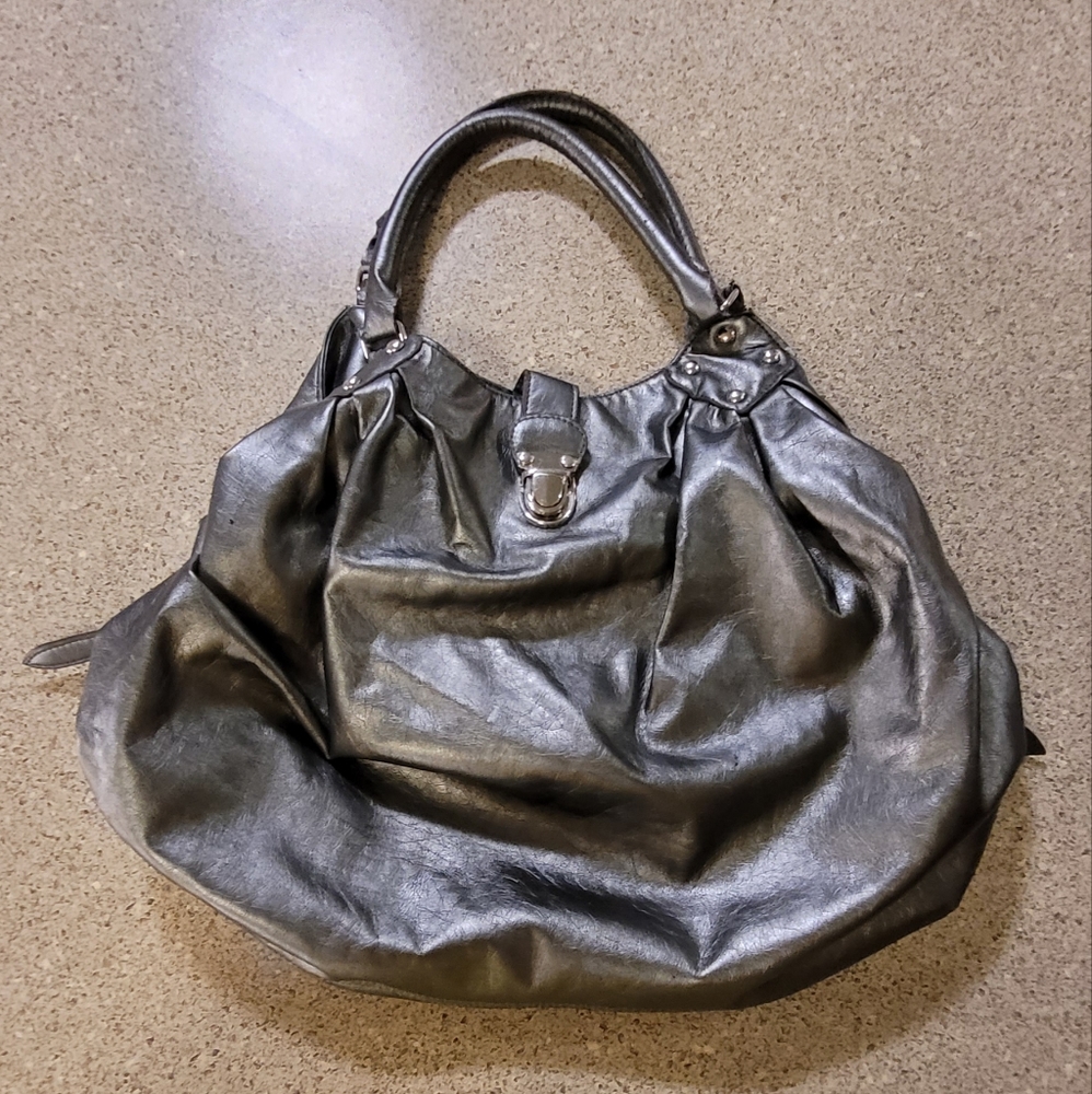 Silver hobo bag